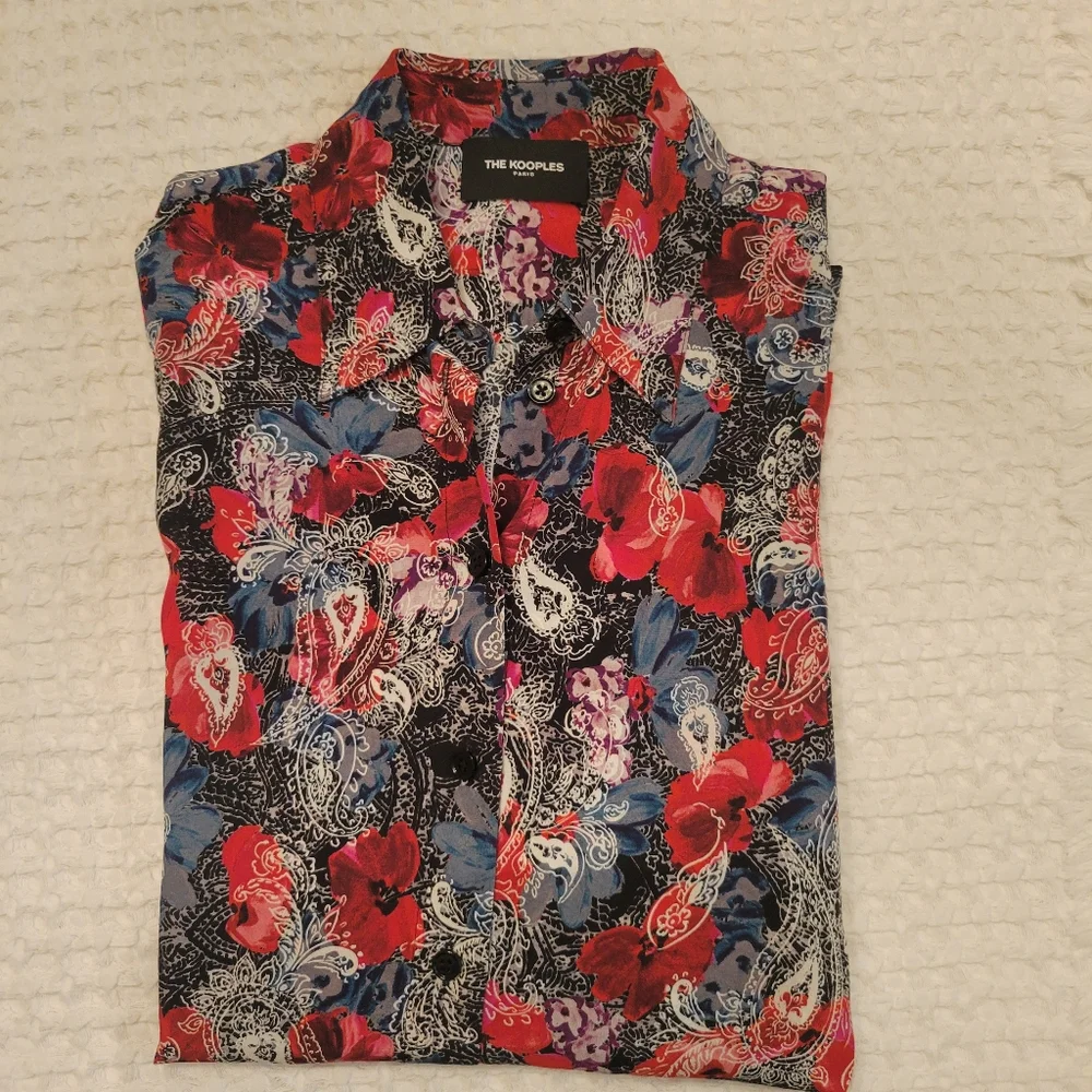 The Kooples Floral Paisley Long Sleeve Button-Up Shirt - Picture 12 of 12
